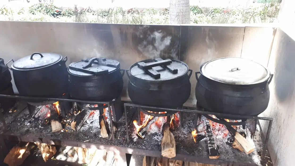 Madeira traditional Sopa de Trigo (Wheat Soup) being prepared by locals